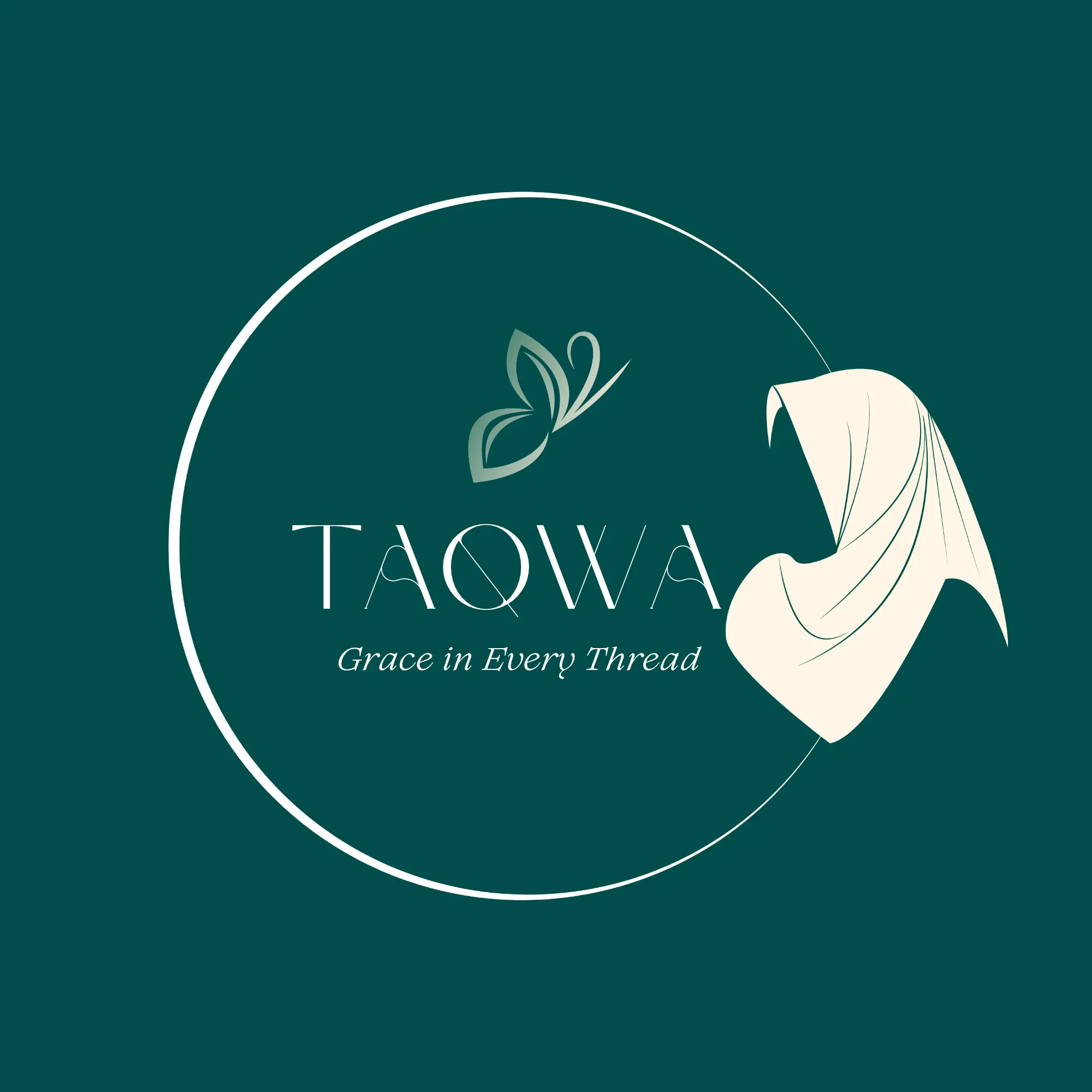 green aesthetic modern muslim clothing store logo